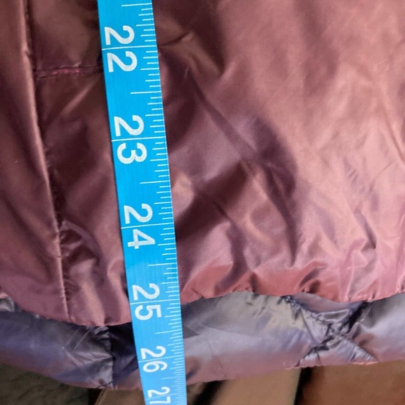Gerry Vest‎ Jacket Womens Sz S Purple Indigo Packable Reversible 90% Down Hooded - Picture 11 of 11
